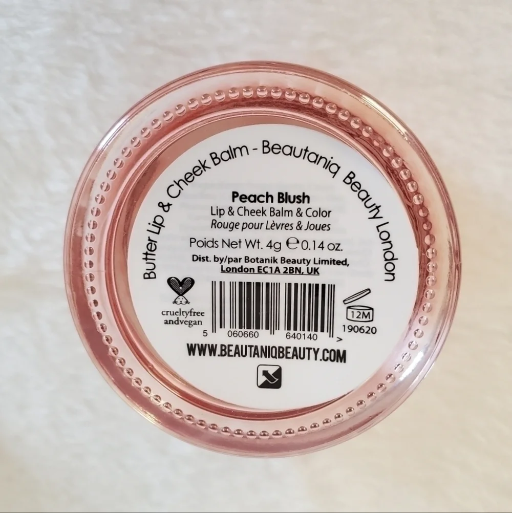 Beautaniq Beauty London Butter Lip & Cheek Balm 2 Pk Peach Blush & Mauve Lychee